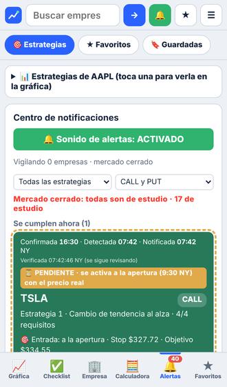 Alertas de estrategias